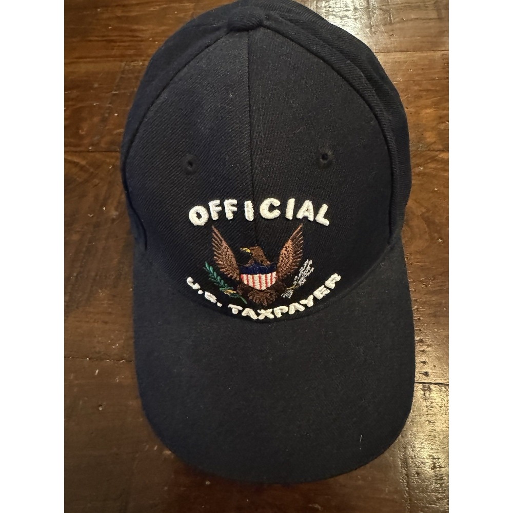 Vintage Official US Taxpayer Hat Mens Y2K Navy Blue Eagle Novelty Baseball Cap